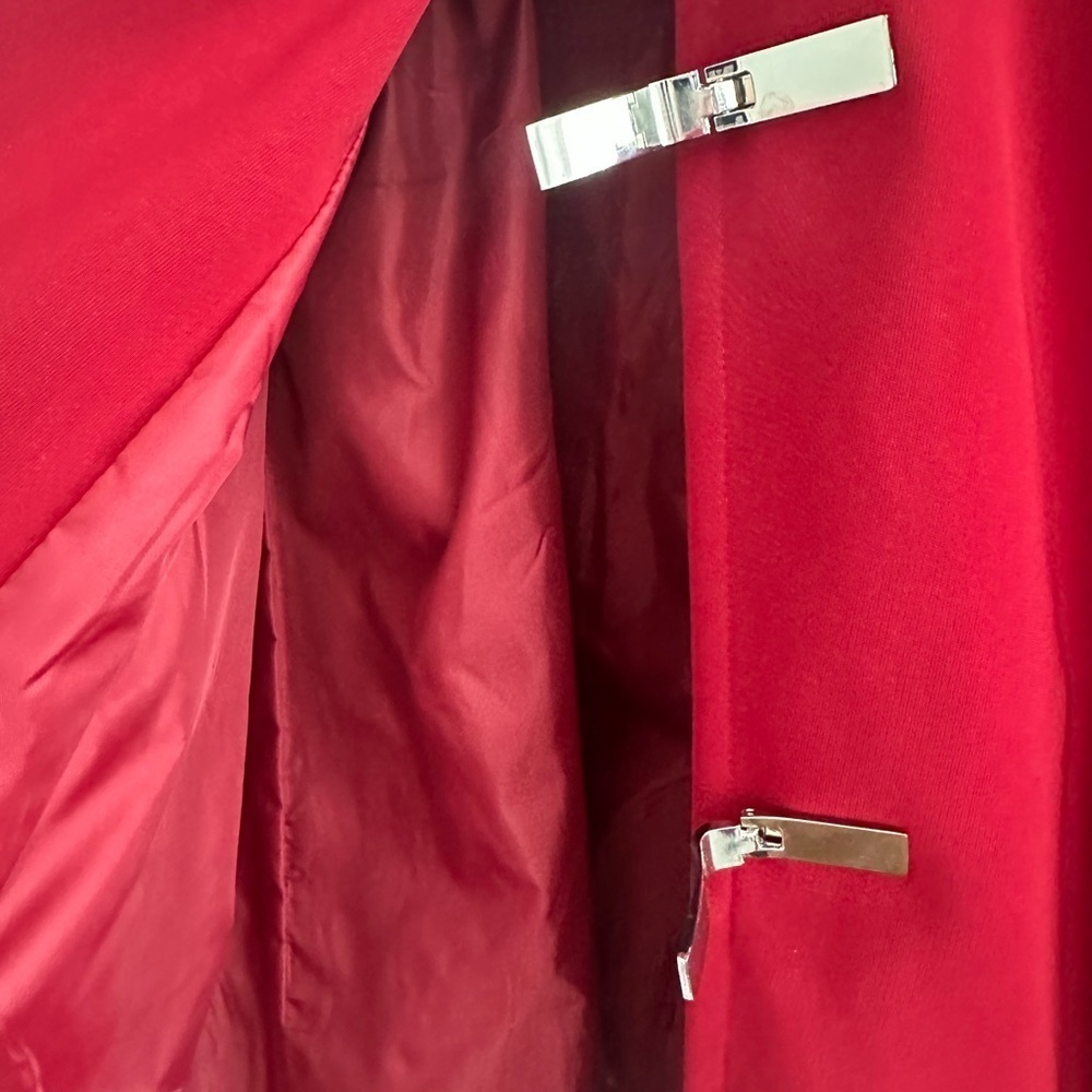 London Fog Red Trench Coat Classic Mid-Length Design - Picture 3 of 7